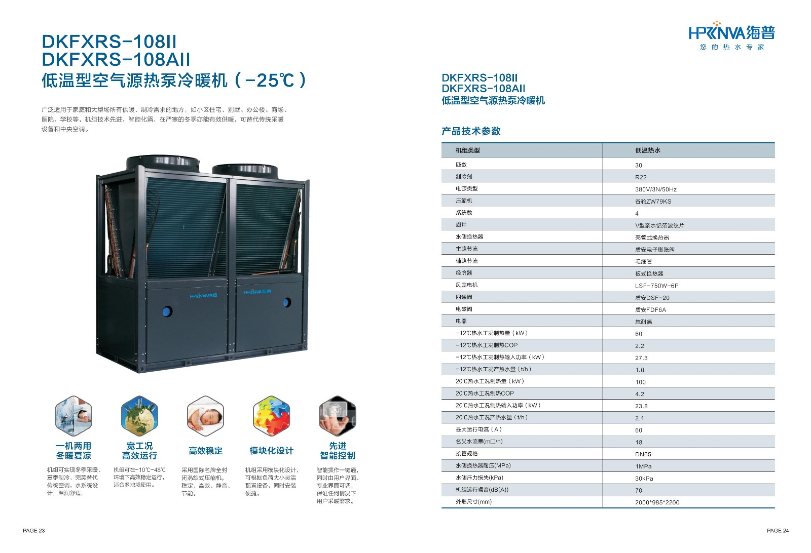 DKFXRS-108Ⅱ DKFXRS-108AⅡ低温型空气源热泵冷暖机1